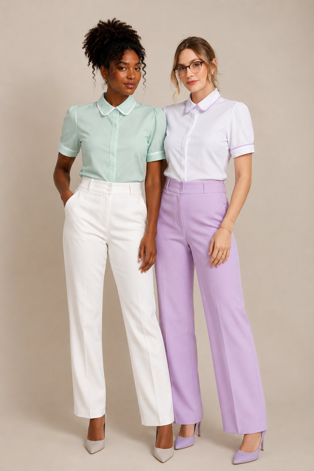 Camisa Gola Arredondada com Vivo Lilás — imagem 3