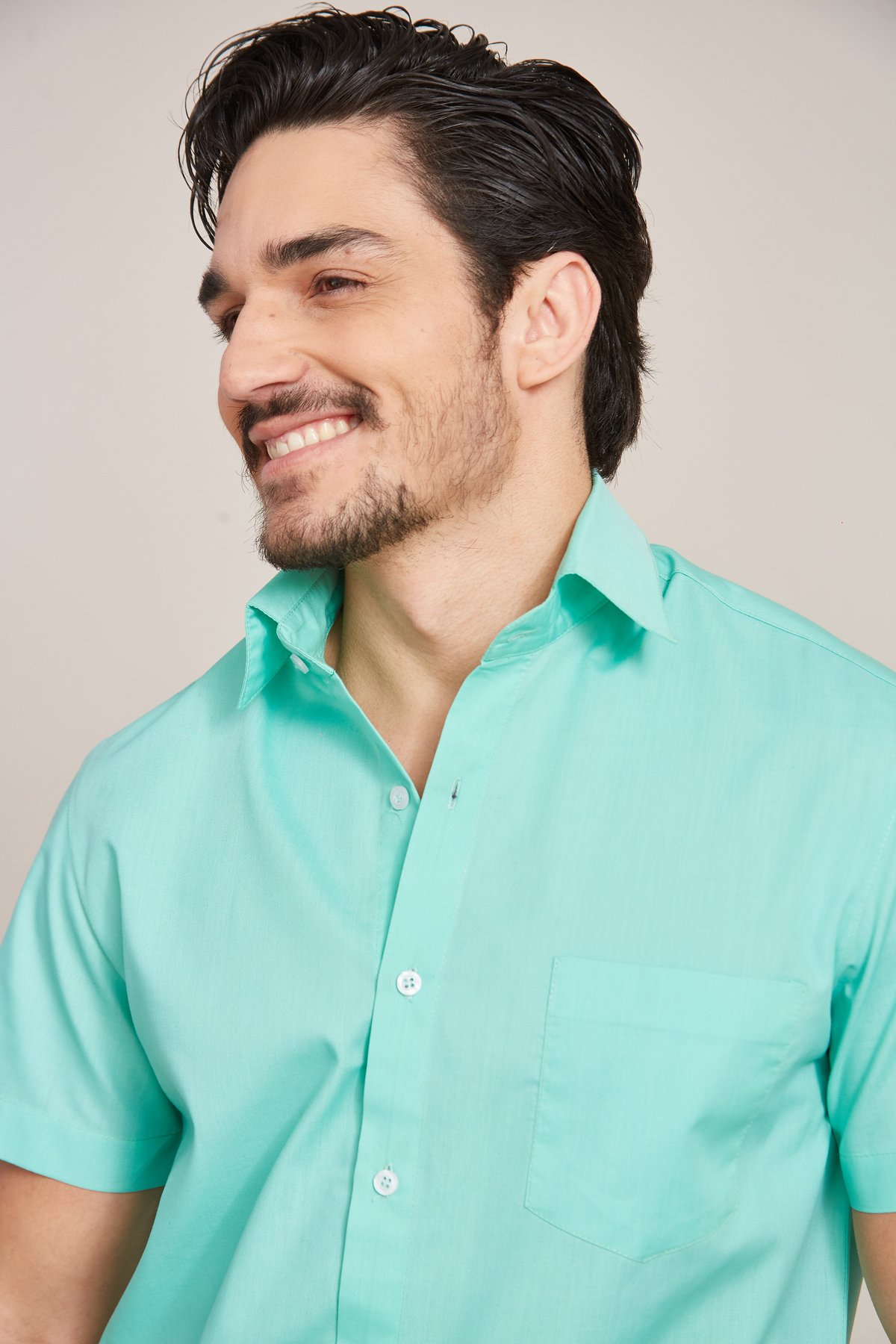 Camisa Social Masculina Manga Curta Tradicional — imagem 2