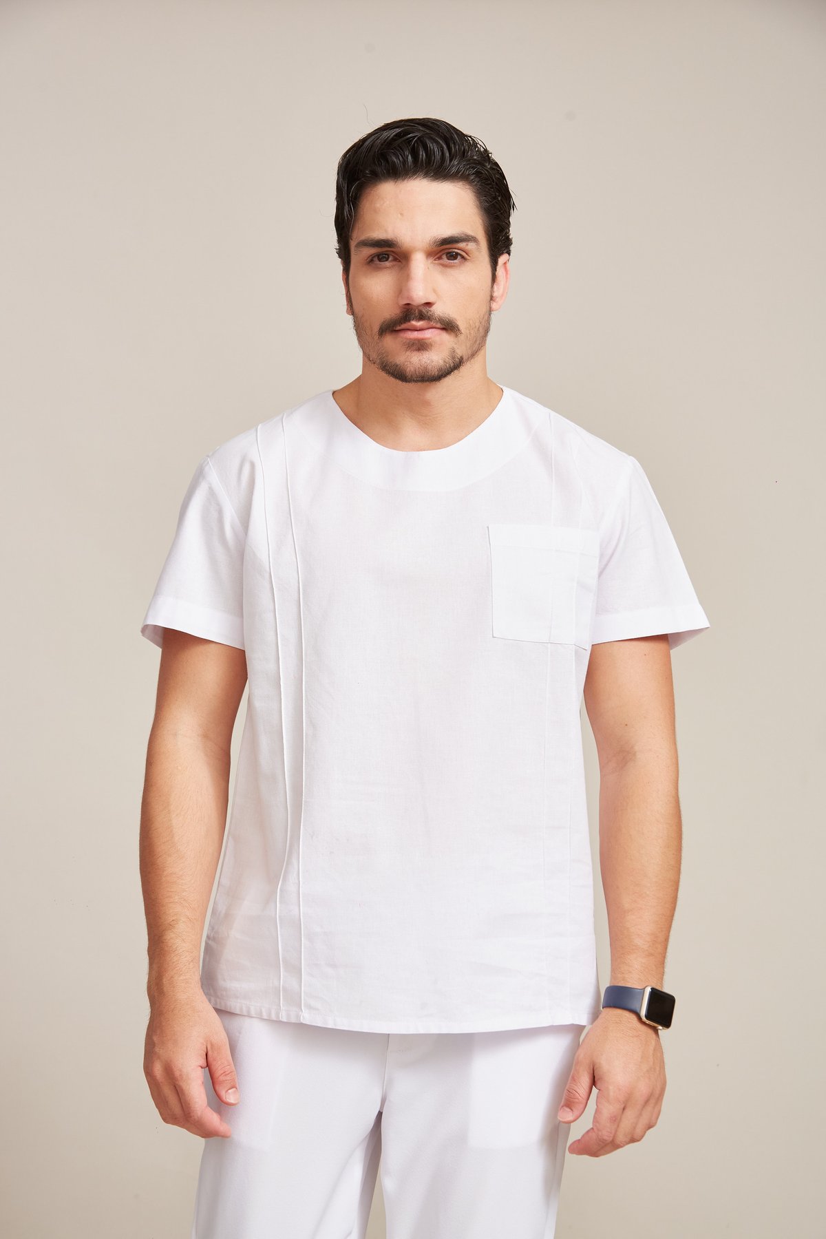 Camisa Scrub Gola Redonda com Friso Frontal — imagem 4