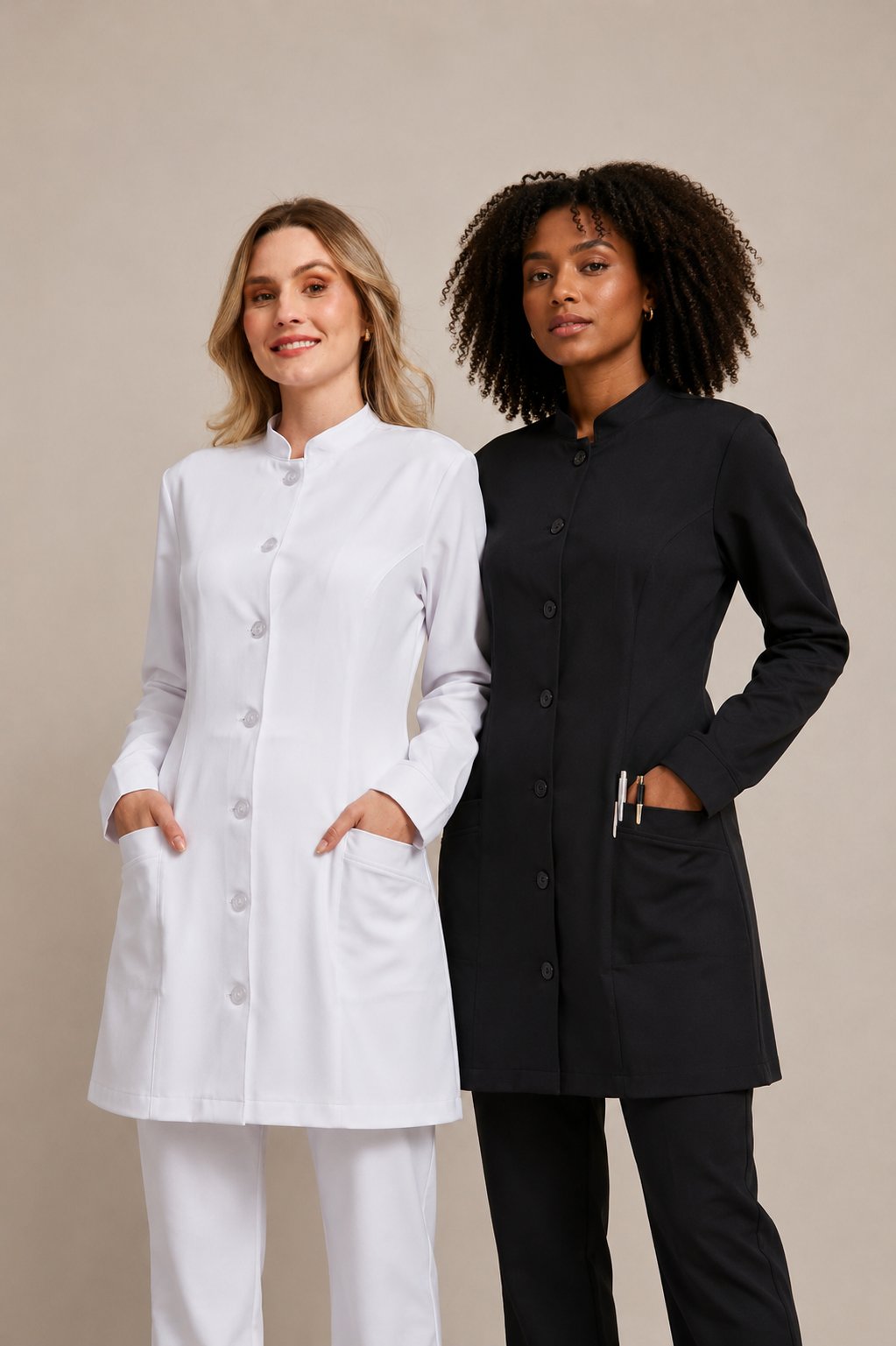 Jaleco Feminino com Recortes e Punho · REF 082