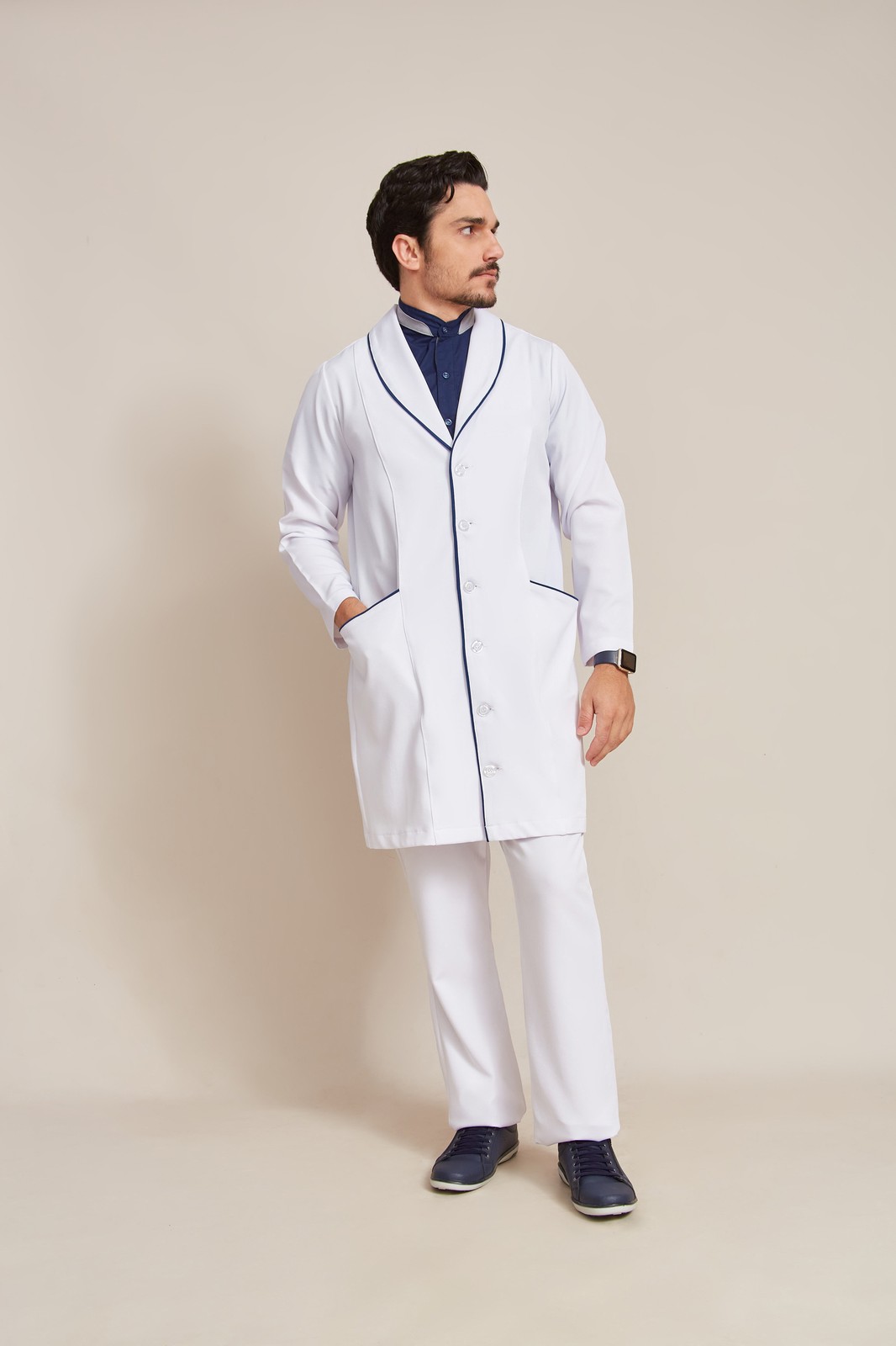 Jaleco Masculino Gola Xale com Vivo — imagem 2