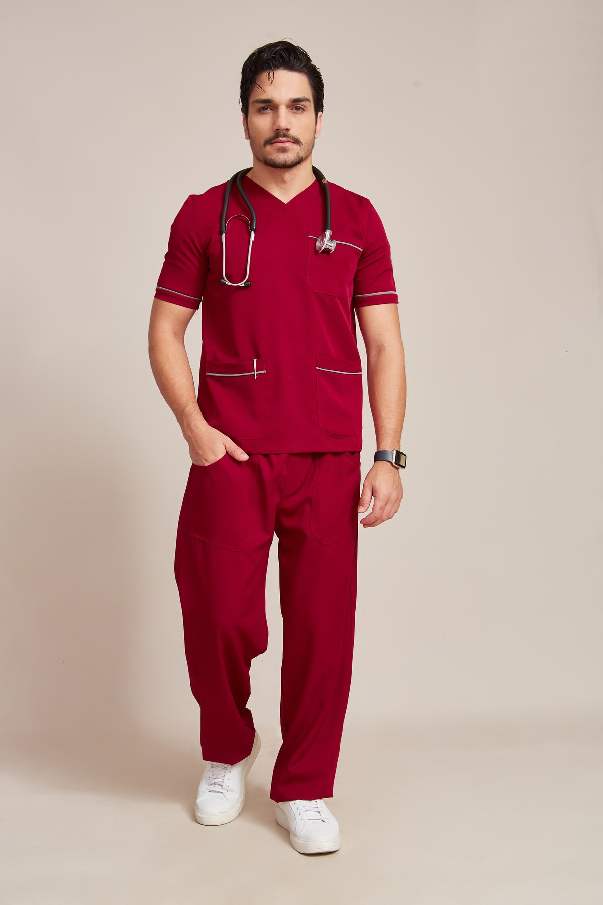 Blusa Scrub Masculina com Detalhes em Vivo · REF 043