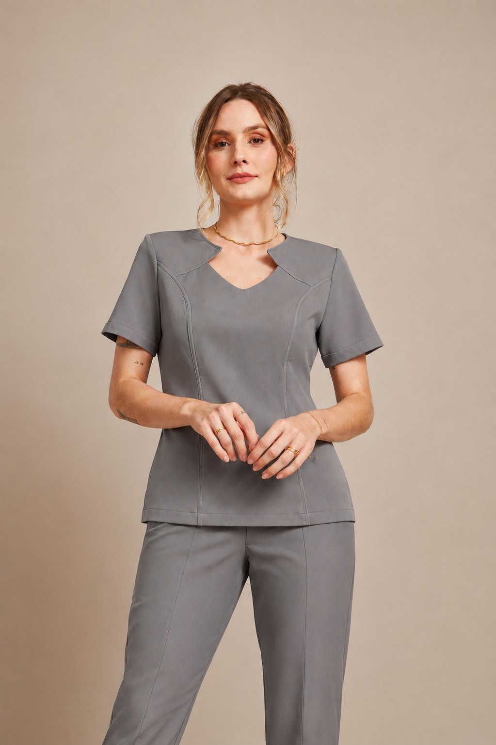 Conjunto Feminino Acinturado com Lapelas — imagem 3