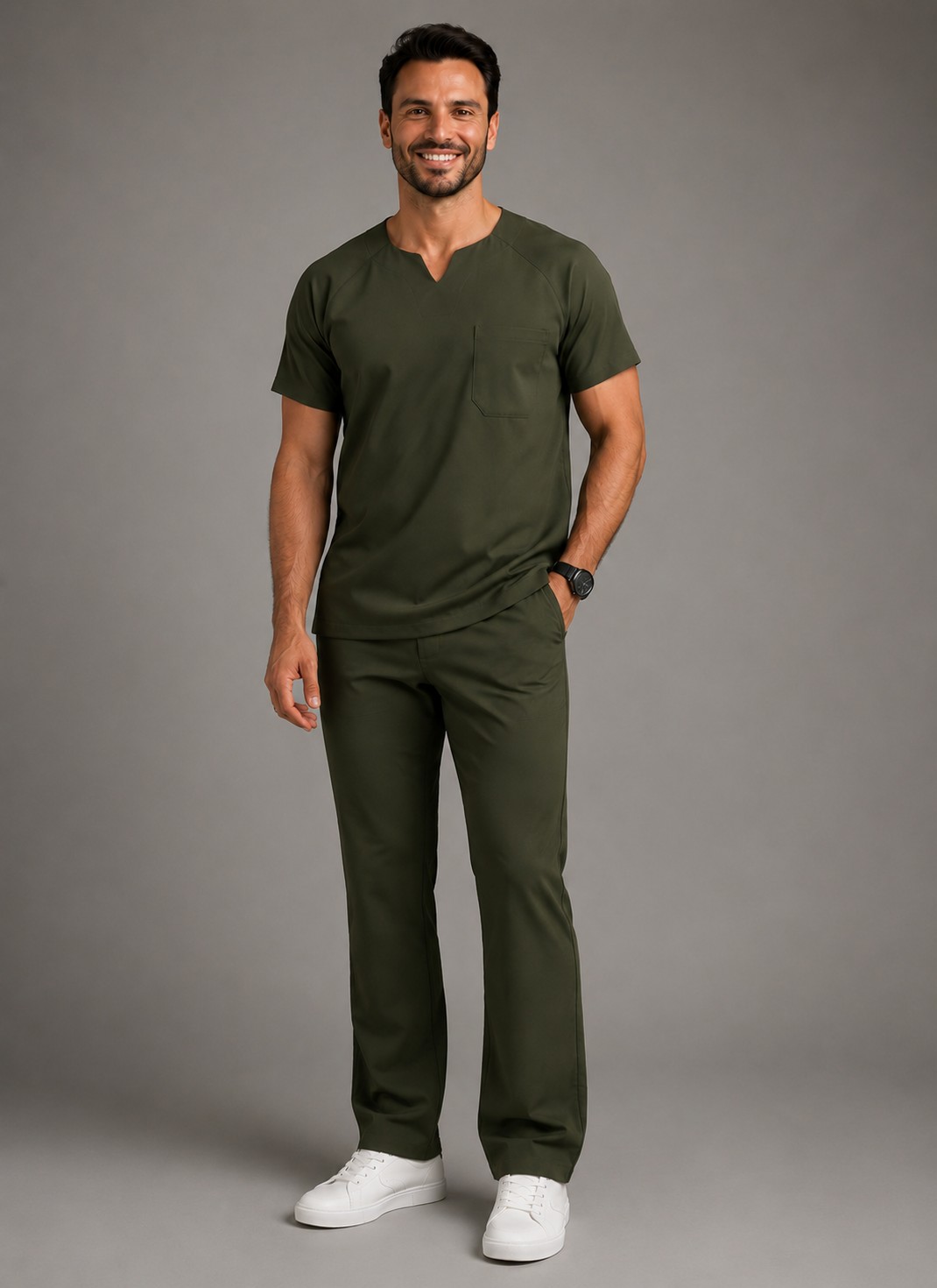 Conjunto Scrub Masculino Gola Entalhada · REF 0153 + REF 0123